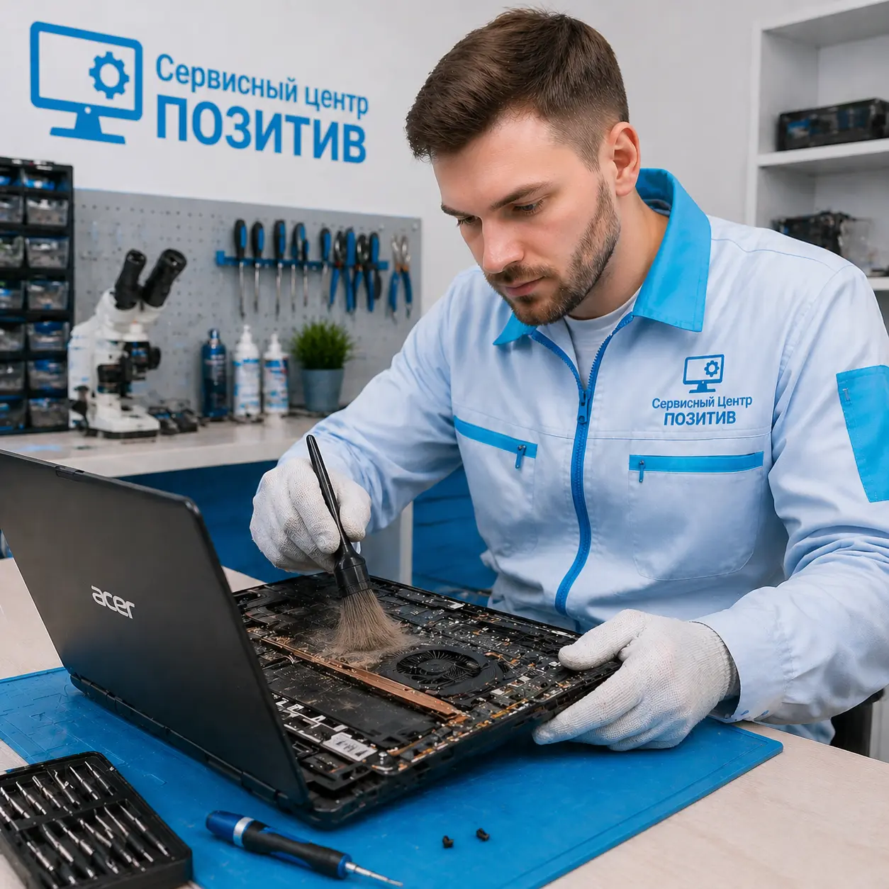 Чистка ноутбука Acer от пыли в Дзержинске | Замена термопасты